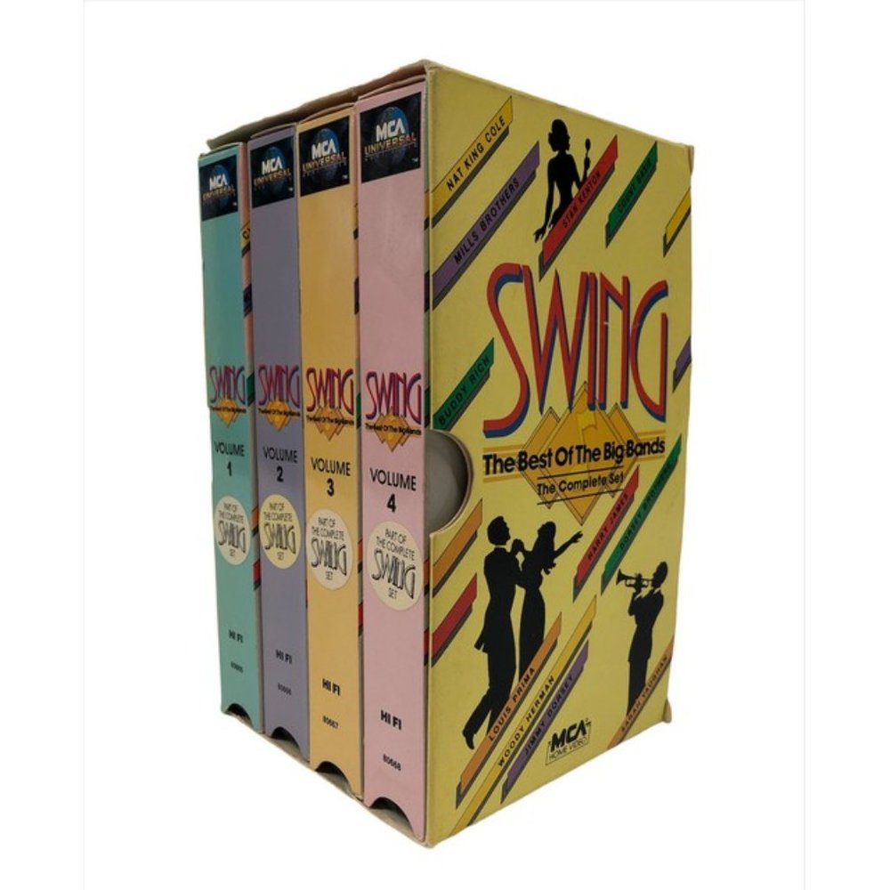 Swing: The Best of the Big Bands (VHS, 1987) 4 Tape Box Set w/original pamphlets